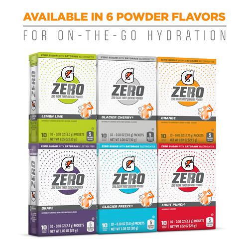 Gatorade - Boissons Sportives G Zero Sachets de Poudre Glacier Freeze, 2,8 g (Lot de 10)