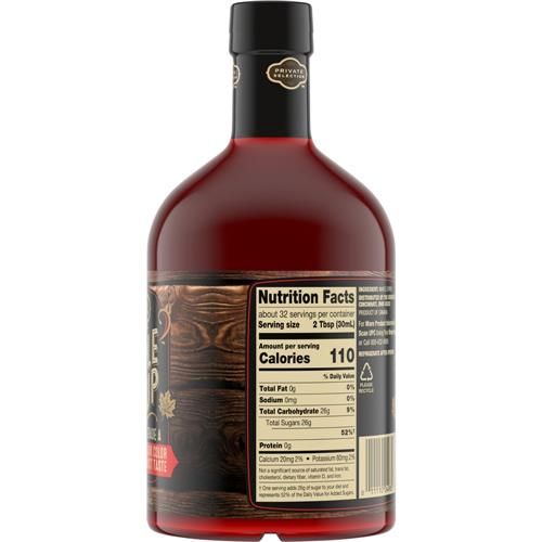 Sirop d'érable pur à 100 % de catégorie A, couleur foncée, Private Selection, 32 oz liq.
