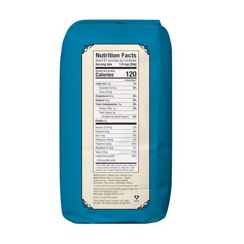 Farine tout usage non blanchie Bobs Red Mill, 5 lb (Paquet de 1) - Biologique, Végétalien, Casher