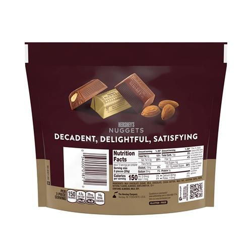 Hershey's Nuggets Chocolat au lait et aux amandes, format familial, 286 g