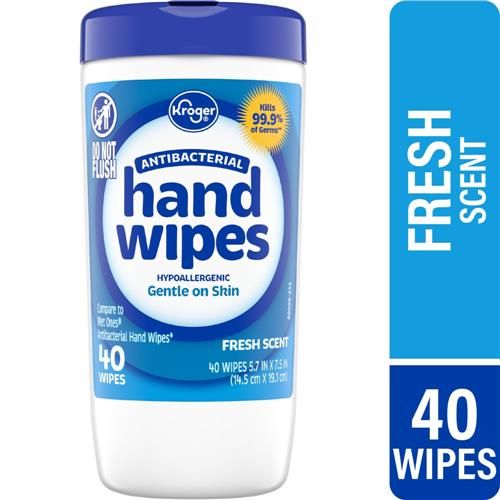Lingettes antibactériennes pour les mains parfum frais 40 unités Kroger