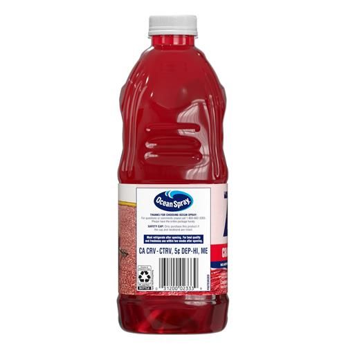 Boisson aux canneberges Ocean Spray zéro sucre, Boisson aux canneberges édulcorée à la stévia, Bouteille de 1,89 litre