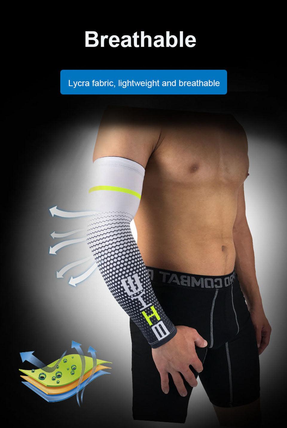 1 paire de manchettes de protection UV pour hommes, idéales pour le cyclisme, la course, le vélo, le golf et les sports de plein air.