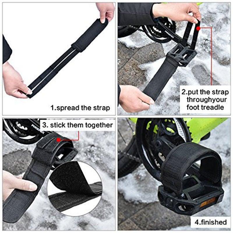 1 Paire de Sangles de Pédales de Vélo en Nylon, Sangle de Pied pour Pédale, Ruban Adhésif pour Pédales de Vélo, Sangle Fixe Universelle Anti-Dérapante Double Adhésive pour Pédales de Vélo Fixe, Accessoire de Cyclisme