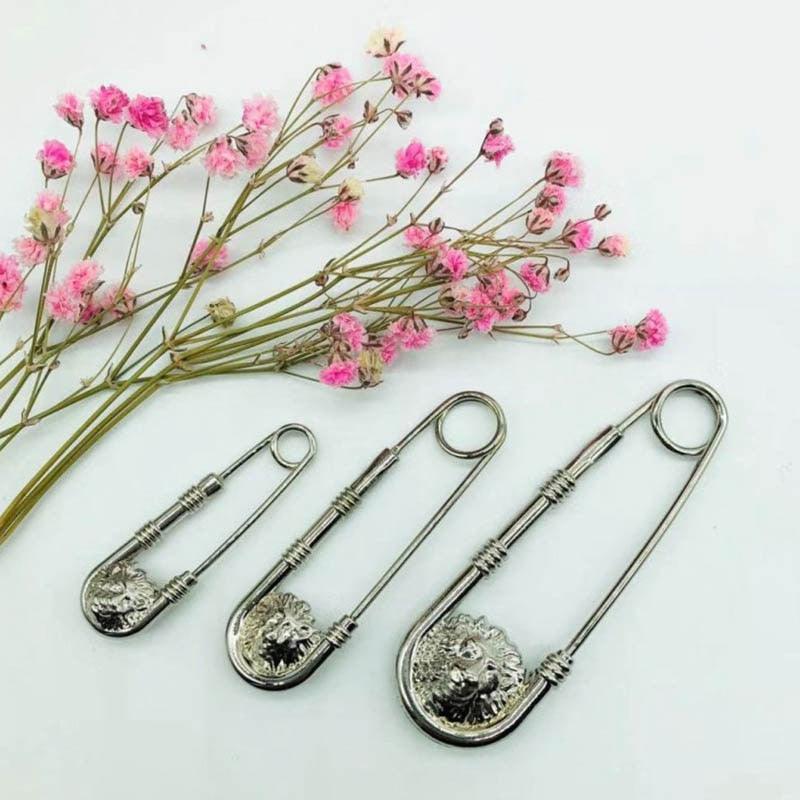 1 pc Alliage Double Tête de Lion Broche Épinglette Épingles de Sûreté à la Mode Femmes Fermeture de Taille Hommes Costume Veste Décoration Bijoux Rétro Double Tête de Lion Épingle de Sûreté Manteau Broche de Tempérament