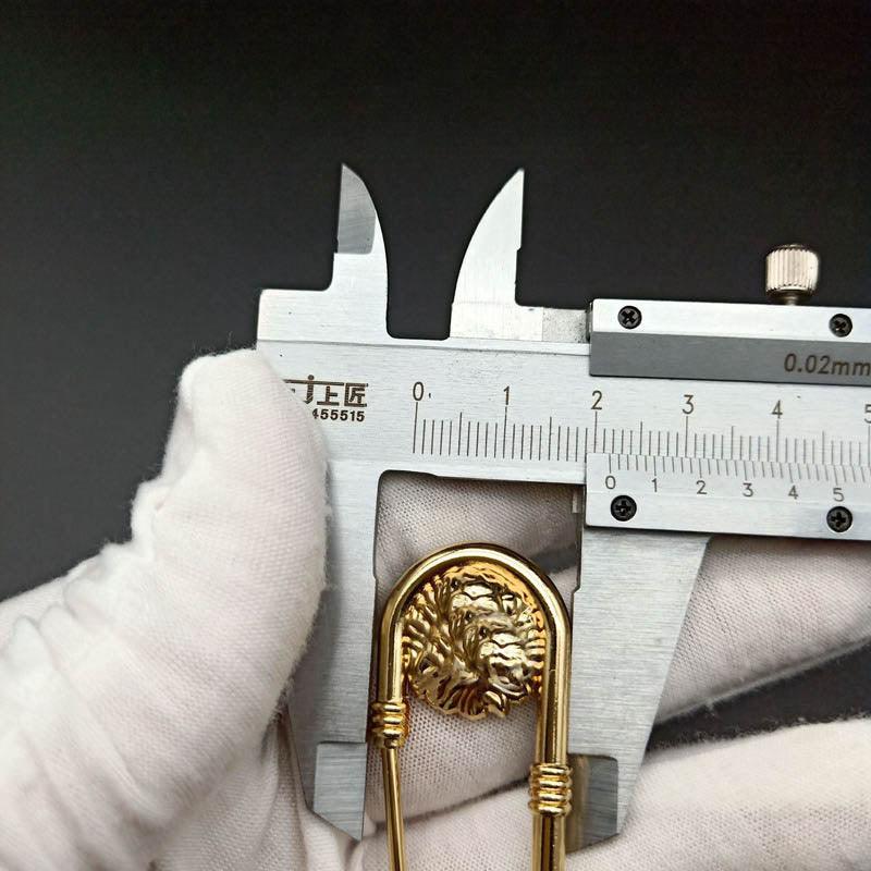 1 pc Alliage Double Tête de Lion Broche Épinglette Épingles de Sûreté à la Mode Femmes Fermeture de Taille Hommes Costume Veste Décoration Bijoux Rétro Double Tête de Lion Épingle de Sûreté Manteau Broche de Tempérament