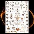 1 autocollant de tatouage Bracelet Chaîne Or Style Été Bijou Factice Tatouage Temporaire Étanche Or Argent Pailleté Tatouage Corporel Visage pour Femmes