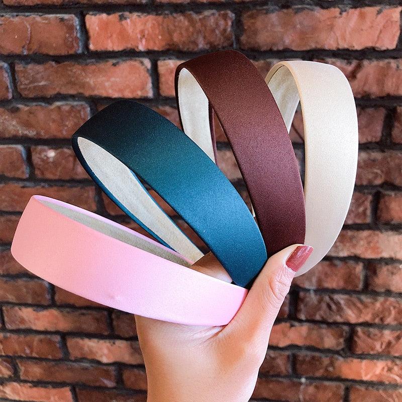 1 serre-tête en plastique tendance en toile large, bandeau, coiffure, lunette, accessoires pour cheveux pour femme, bandeaux en résine recouverts de satin, accessoires capillaires magnifiques pour femmes