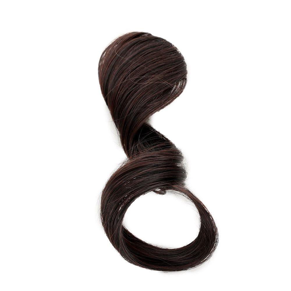 1PC Jolies Filles Faux Cheveux Frange Avant Accessoire de Coiffure Belle Mode Synthétique Cheveux Bouclés Extension Naturelle Frange Plate et Soignée avec Tempes pour Femmes Postiche à une Pièce