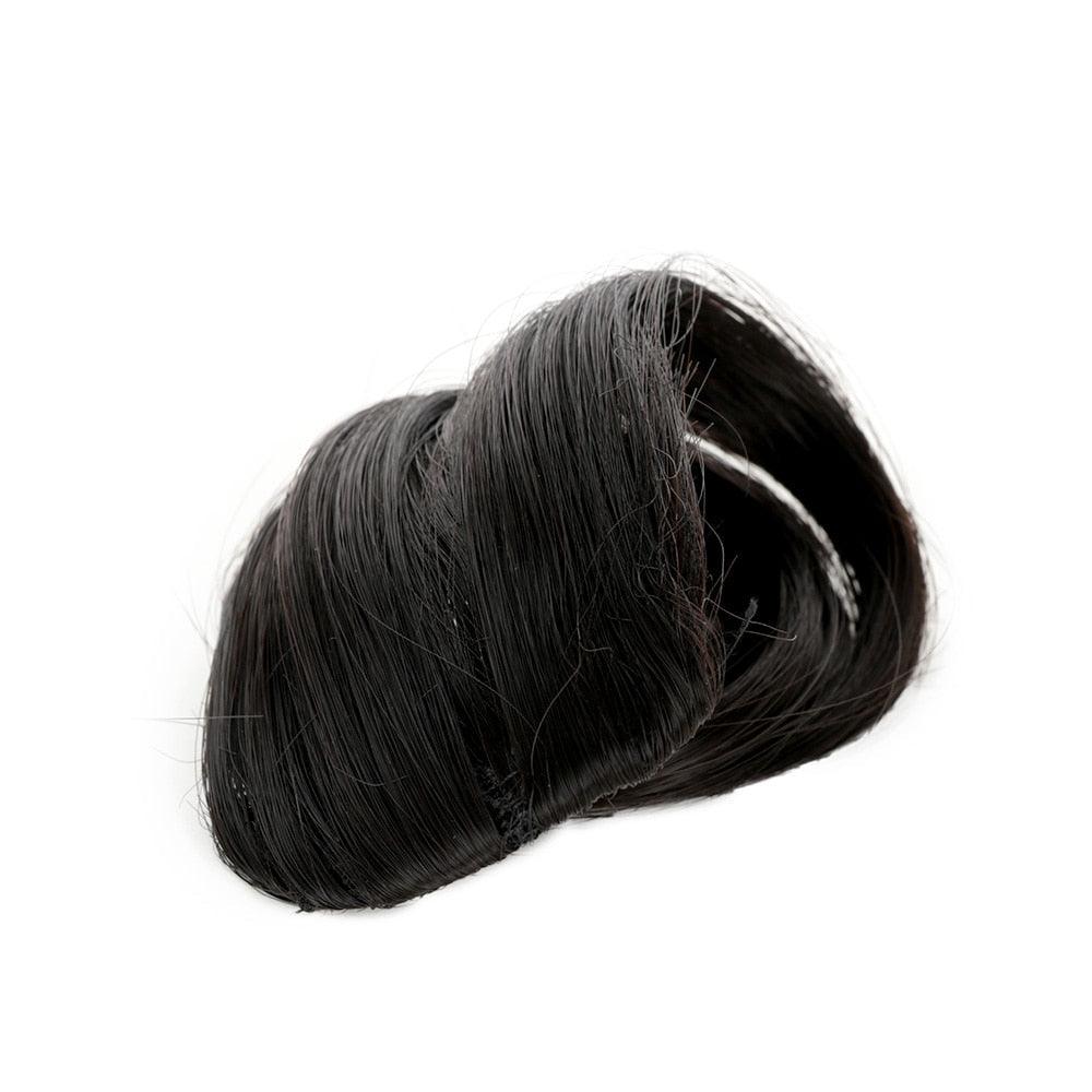 1PC Jolies Filles Faux Cheveux Frange Avant Accessoire de Coiffure Belle Mode Synthétique Cheveux Bouclés Extension Naturelle Frange Plate et Soignée avec Tempes pour Femmes Postiche à une Pièce
