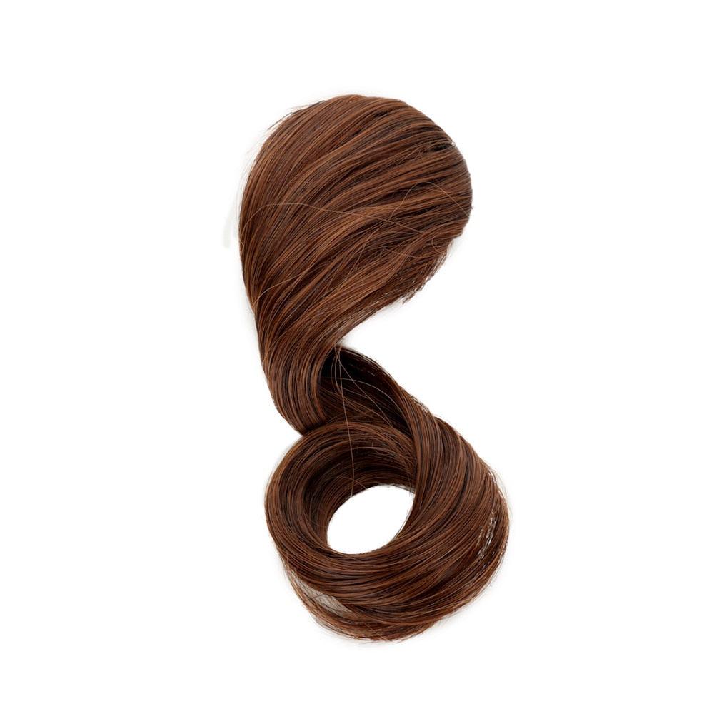 1PC Jolies Filles Faux Cheveux Frange Avant Accessoire de Coiffure Belle Mode Synthétique Cheveux Bouclés Extension Naturelle Frange Plate et Soignée avec Tempes pour Femmes Postiche à une Pièce