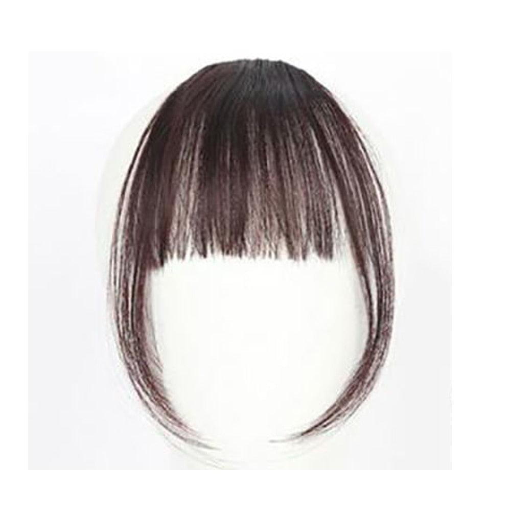 1PC Jolies Filles Faux Cheveux Frange Avant Accessoire de Coiffure Belle Mode Synthétique Cheveux Bouclés Extension Naturelle Frange Plate et Soignée avec Tempes pour Femmes Postiche à une Pièce