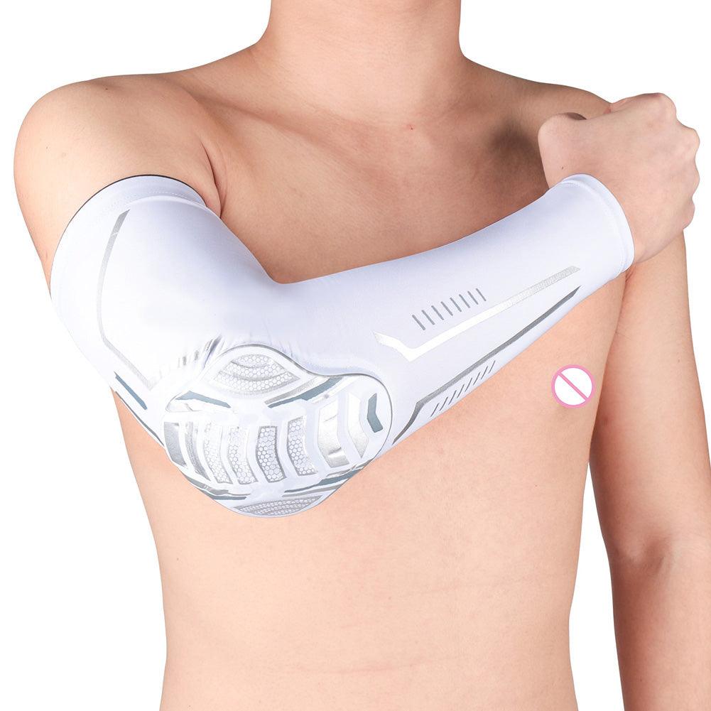 1 protège-bras de sport noir, manchons de compression, fitness, coussin de protection élastique du coude, manchons de basket-ball et de football pour la protection solaire UV en été, couvre-bras de sport pour hommes