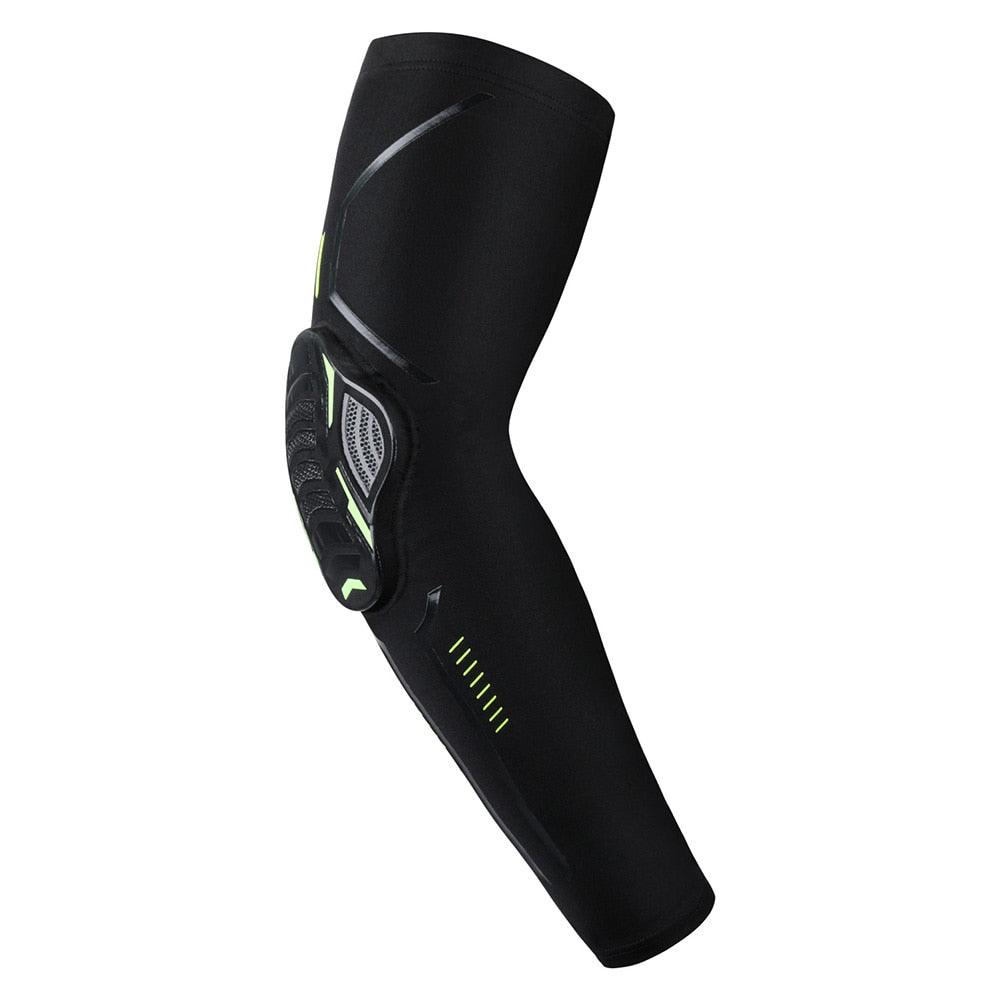 1 protège-bras de sport noir, manchons de compression, fitness, coussin de protection élastique du coude, manchons de basket-ball et de football pour la protection solaire UV en été, couvre-bras de sport pour hommes