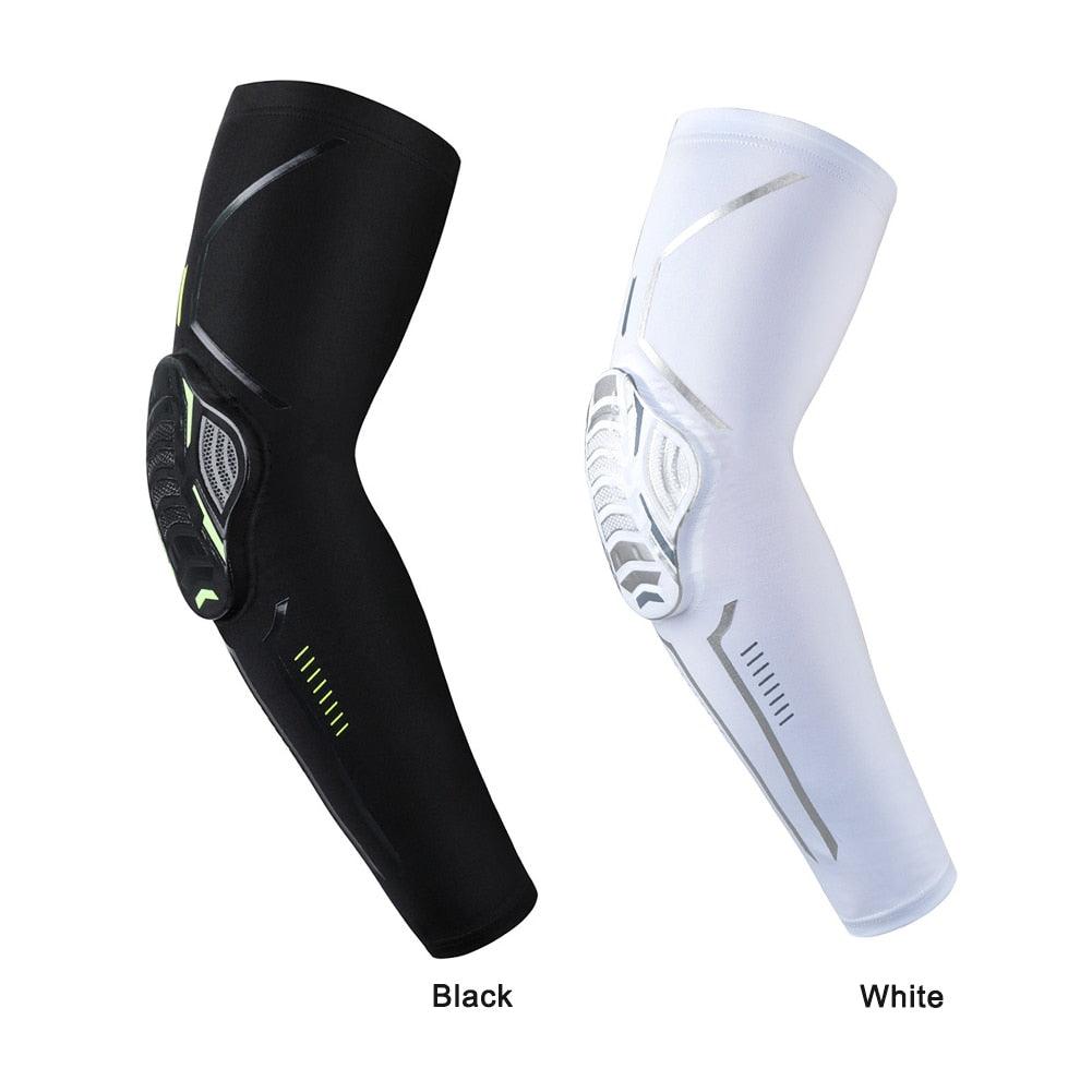 1 protège-bras de sport noir, manchons de compression, fitness, coussin de protection élastique du coude, manchons de basket-ball et de football pour la protection solaire UV en été, couvre-bras de sport pour hommes