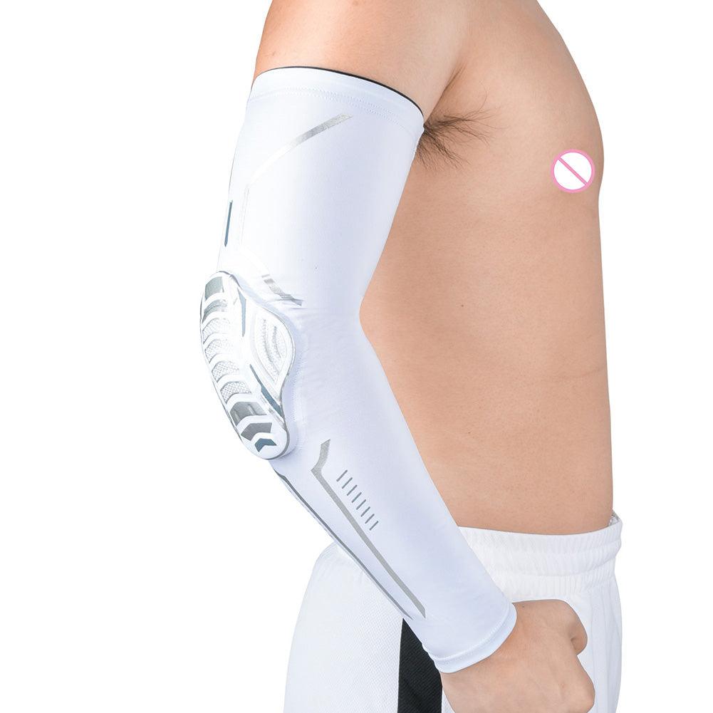 1 protège-bras de sport noir, manchons de compression, fitness, coussin de protection élastique du coude, manchons de basket-ball et de football pour la protection solaire UV en été, couvre-bras de sport pour hommes