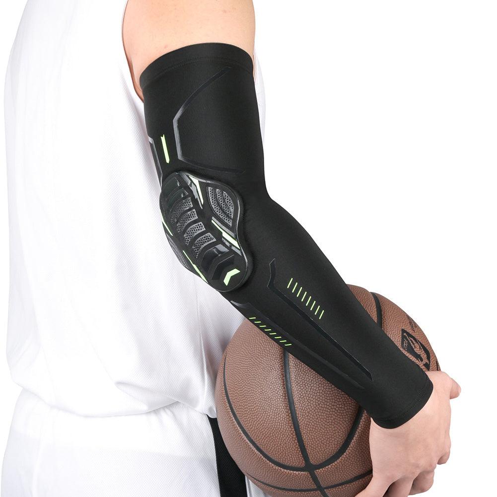 1 protège-bras de sport noir, manchons de compression, fitness, coussin de protection élastique du coude, manchons de basket-ball et de football pour la protection solaire UV en été, couvre-bras de sport pour hommes