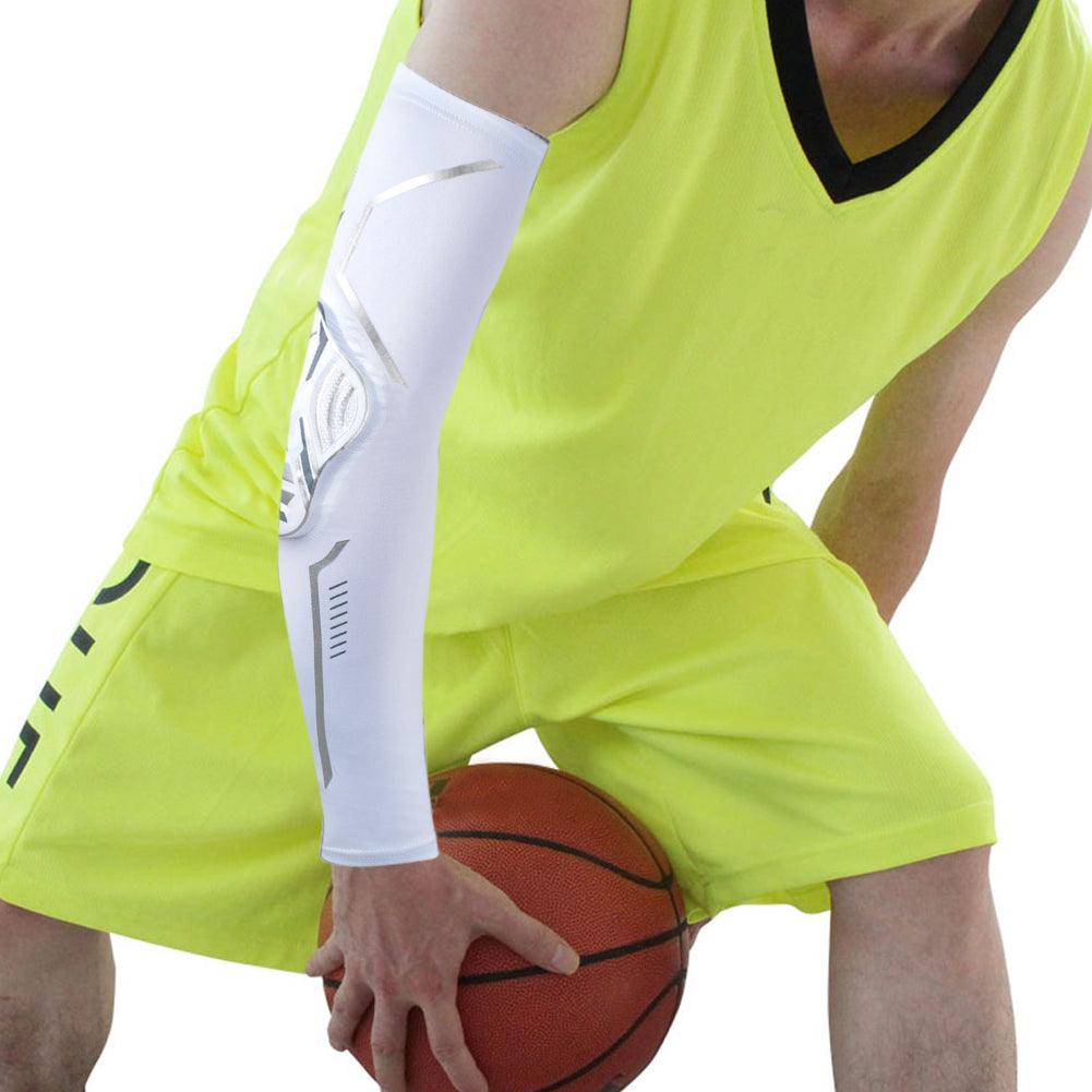 1 protège-bras de sport noir, manchons de compression, fitness, coussin de protection élastique du coude, manchons de basket-ball et de football pour la protection solaire UV en été, couvre-bras de sport pour hommes