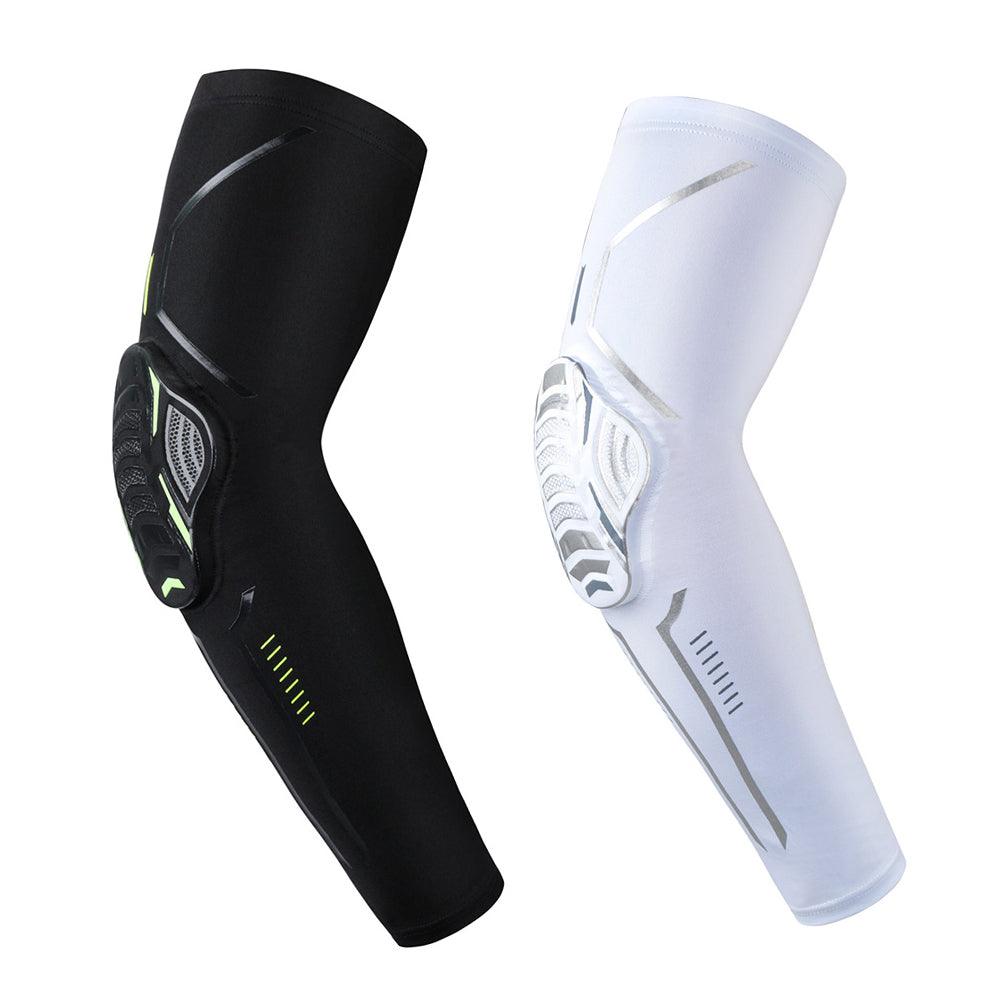 1 protège-bras de sport noir, manchons de compression, fitness, coussin de protection élastique du coude, manchons de basket-ball et de football pour la protection solaire UV en été, couvre-bras de sport pour hommes