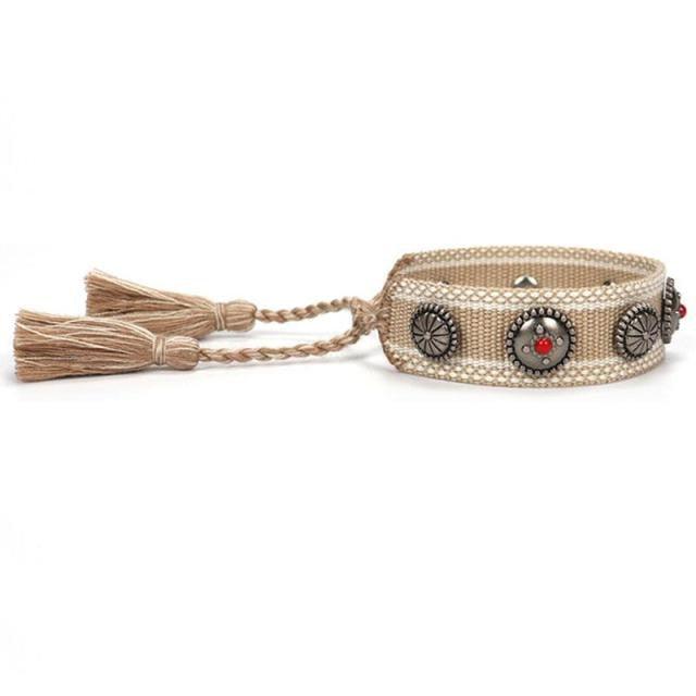 1PC Bracelet Tressé Magnifique Pour Hommes Femmes Réglable Bracelets D'Amitié Tressés Faits à la Main Bracelets Enveloppants Ethniques en Coton Bracelets Tricotés Motif Pour Femmes Filles Hommes