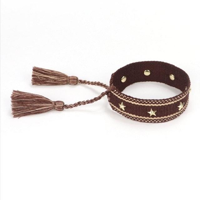 1PC Bracelet Tressé Magnifique Pour Hommes Femmes Réglable Bracelets D'Amitié Tressés Faits à la Main Bracelets Enveloppants Ethniques en Coton Bracelets Tricotés Motif Pour Femmes Filles Hommes