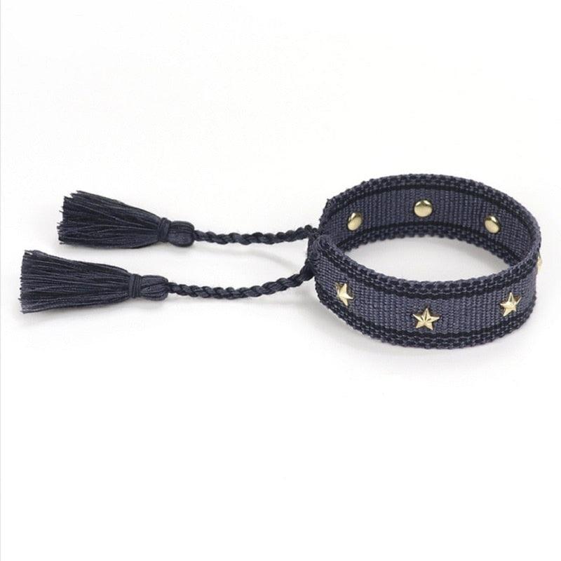 1PC Bracelet Tressé Magnifique Pour Hommes Femmes Réglable Bracelets D'Amitié Tressés Faits à la Main Bracelets Enveloppants Ethniques en Coton Bracelets Tricotés Motif Pour Femmes Filles Hommes
