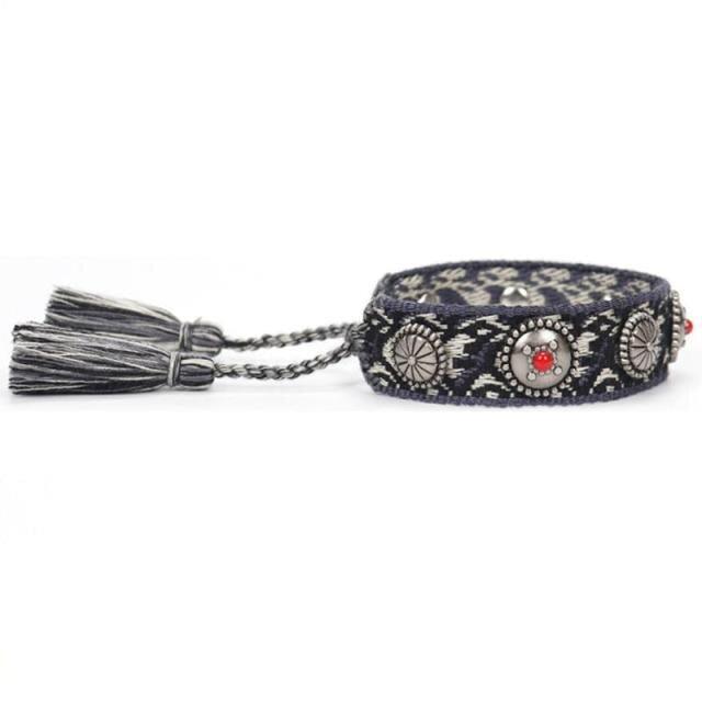 1PC Bracelet Tressé Magnifique Pour Hommes Femmes Réglable Bracelets D'Amitié Tressés Faits à la Main Bracelets Enveloppants Ethniques en Coton Bracelets Tricotés Motif Pour Femmes Filles Hommes