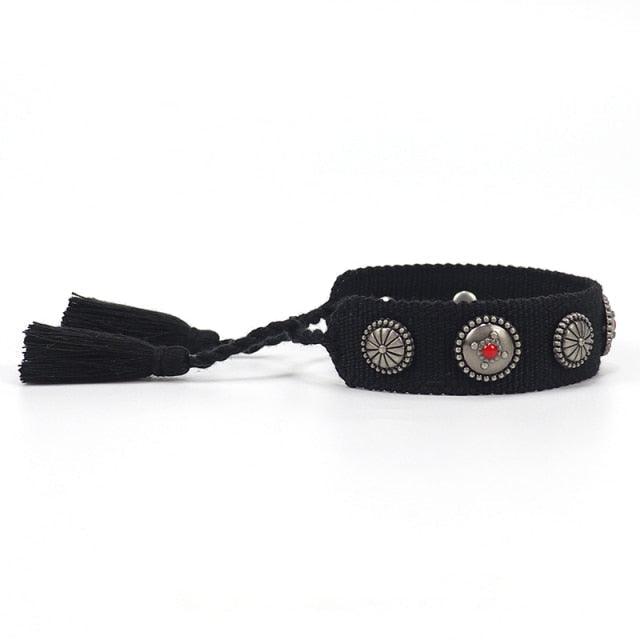 1PC Bracelet Tressé Magnifique Pour Hommes Femmes Réglable Bracelets D'Amitié Tressés Faits à la Main Bracelets Enveloppants Ethniques en Coton Bracelets Tricotés Motif Pour Femmes Filles Hommes