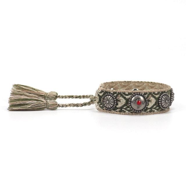 1PC Bracelet Tressé Magnifique Pour Hommes Femmes Réglable Bracelets D'Amitié Tressés Faits à la Main Bracelets Enveloppants Ethniques en Coton Bracelets Tricotés Motif Pour Femmes Filles Hommes