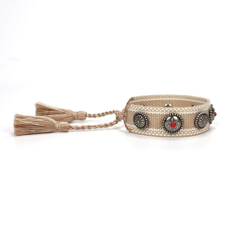 1PC Bracelet Tressé Magnifique Pour Hommes Femmes Réglable Bracelets D'Amitié Tressés Faits à la Main Bracelets Enveloppants Ethniques en Coton Bracelets Tricotés Motif Pour Femmes Filles Hommes