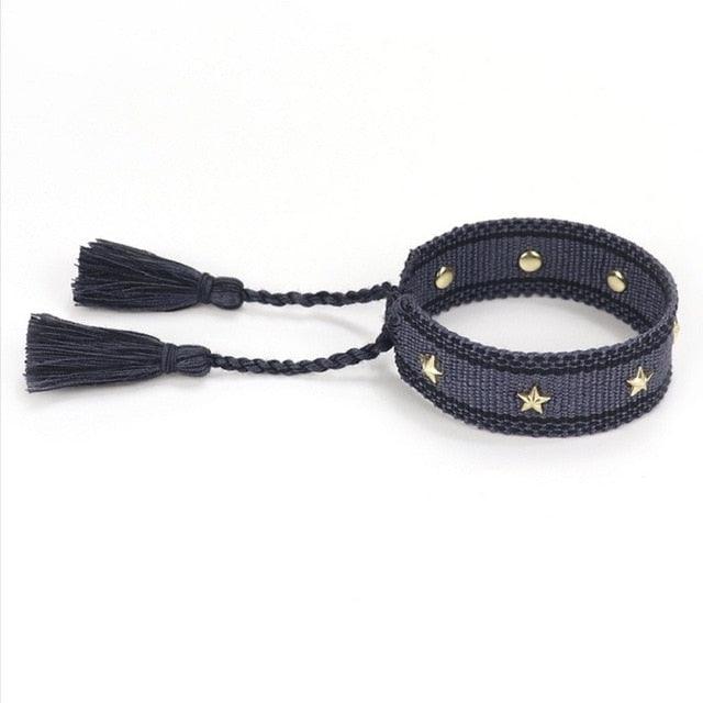 1PC Bracelet Tressé Magnifique Pour Hommes Femmes Réglable Bracelets D'Amitié Tressés Faits à la Main Bracelets Enveloppants Ethniques en Coton Bracelets Tricotés Motif Pour Femmes Filles Hommes