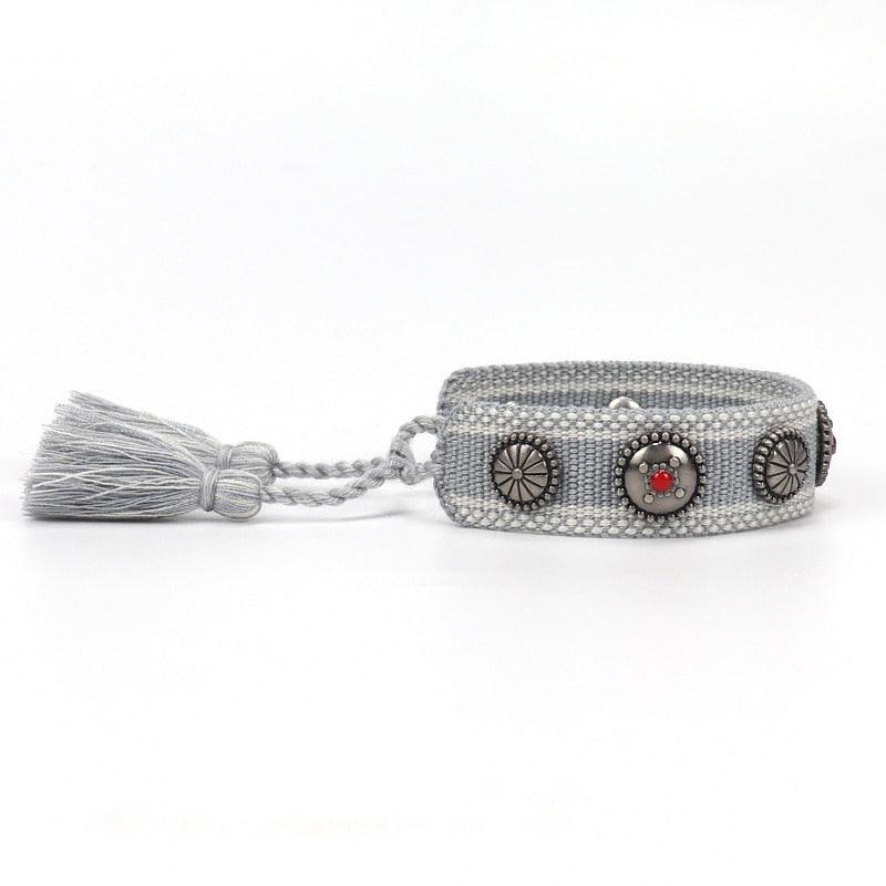 1PC Bracelet Tressé Magnifique Pour Hommes Femmes Réglable Bracelets D'Amitié Tressés Faits à la Main Bracelets Enveloppants Ethniques en Coton Bracelets Tricotés Motif Pour Femmes Filles Hommes
