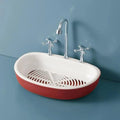 1 Pcs Porte-savon égouttoir en forme de robinet Produits de salle de bain portables Double couche 3 couleurs Boîte à savon écologique Porte-savon égouttoir Support éponge Récipient à savon avec bec verseur pour salle de bain douche évier de cuisine