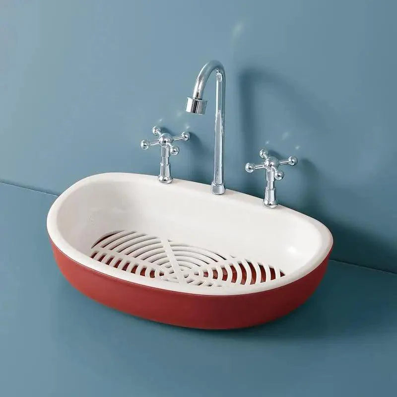 1 Pcs Porte-savon égouttoir en forme de robinet Produits de salle de bain portables Double couche 3 couleurs Boîte à savon écologique Porte-savon égouttoir Support éponge Récipient à savon avec bec verseur pour salle de bain douche évier de cuisine