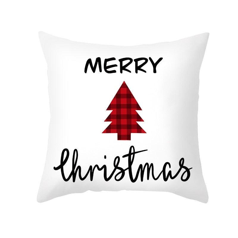 1 Housse de Coussin Décorative Noël et Nouvel An, Joyeux Noël, Housses de Coussin à Motifs Sapin, Renne, Étoile, pour Fêtes et Décoration Maison, 45x45CM