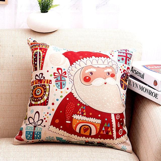 1 Housse de Coussin Décorative Noël et Nouvel An, Joyeux Noël, Housses de Coussin à Motifs Sapin, Renne, Étoile, pour Fêtes et Décoration Maison, 45x45CM