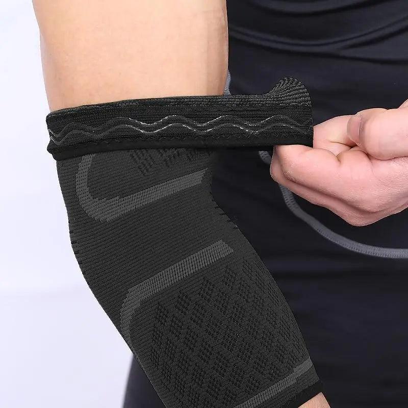 1 paire de manches de coude de soutien de bras instantané, de protège-coudes de gymnastique élastiques, de coussinets de sport protecteurs, de manchons de bras de basket-ball qui absorbent la sueur pour les entraînements