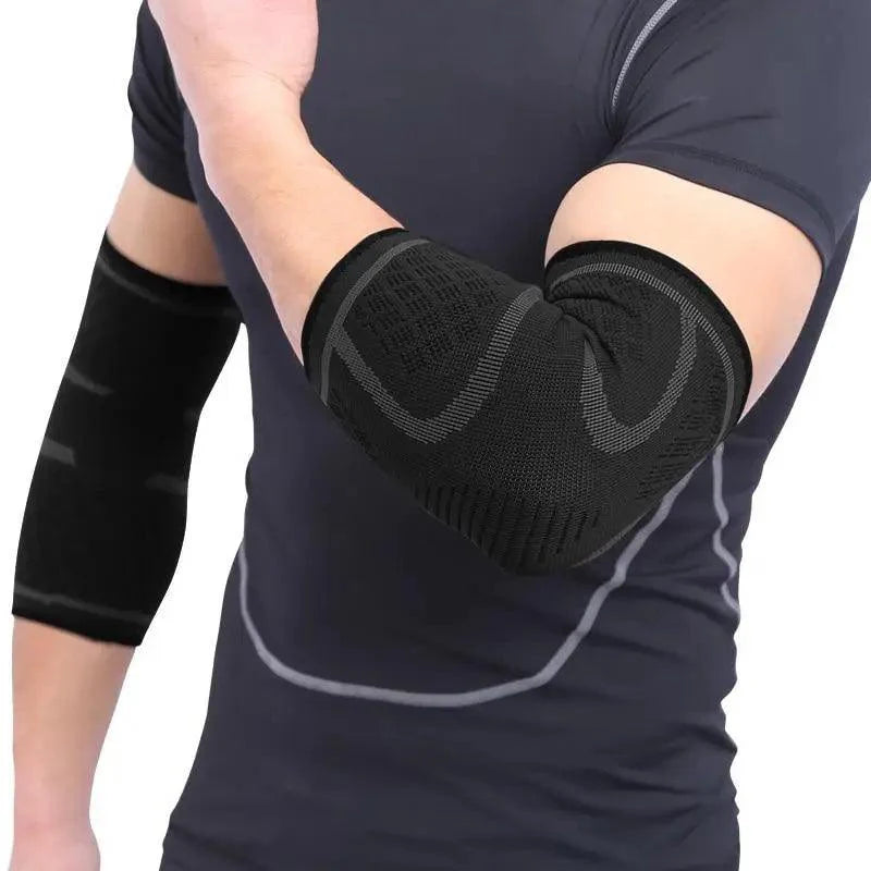1 paire de manches de coude de soutien de bras instantané, de protège-coudes de gymnastique élastiques, de coussinets de sport protecteurs, de manchons de bras de basket-ball qui absorbent la sueur pour les entraînements