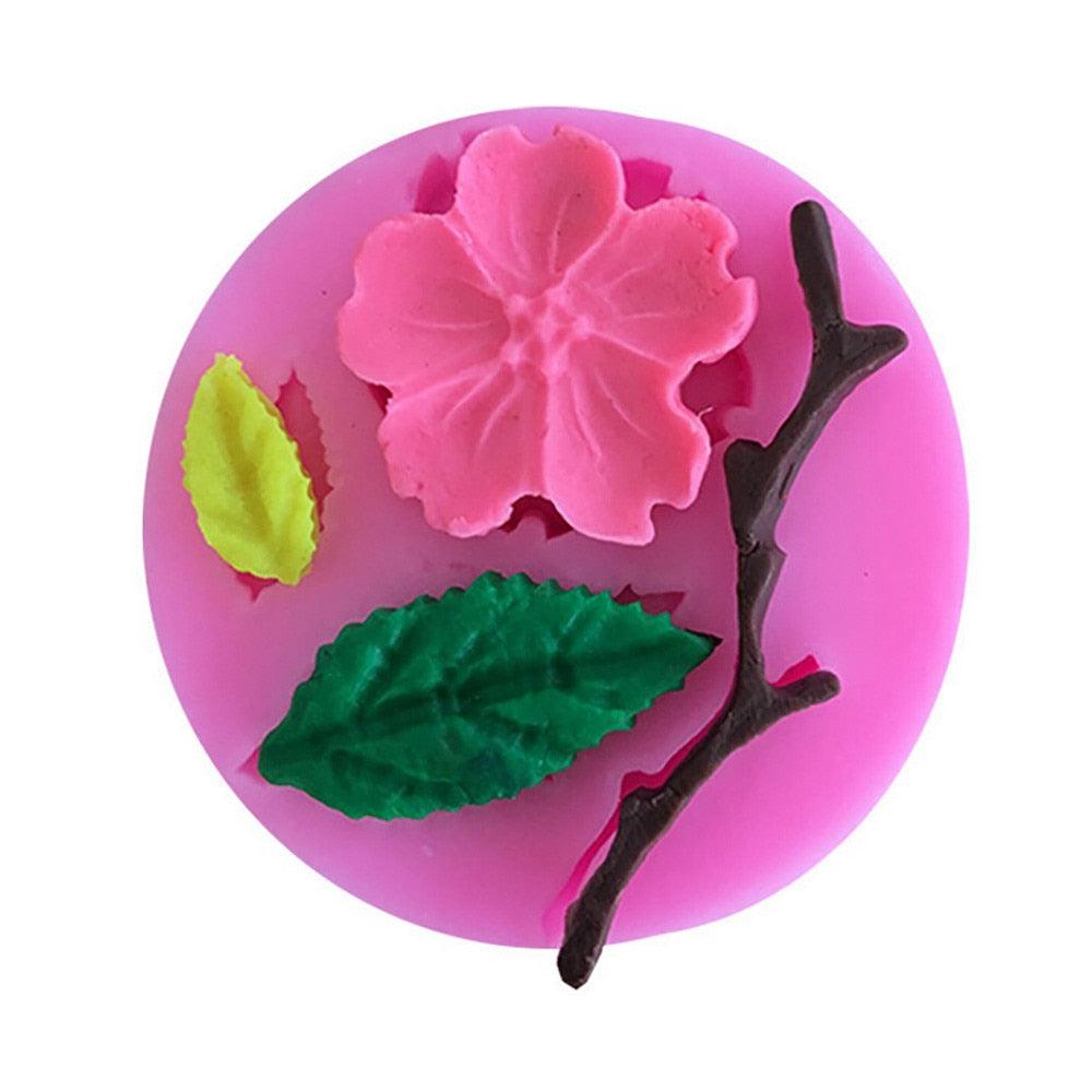 1 moule en silicone fleur en forme de fleur de pêcher, moule à fondant, pâtisserie, barre de bonbons, moule à gâteau, décoration, accessoires de cuisson cuisine, moules en silicone en forme de fleur de pêcher pour la cuisson
