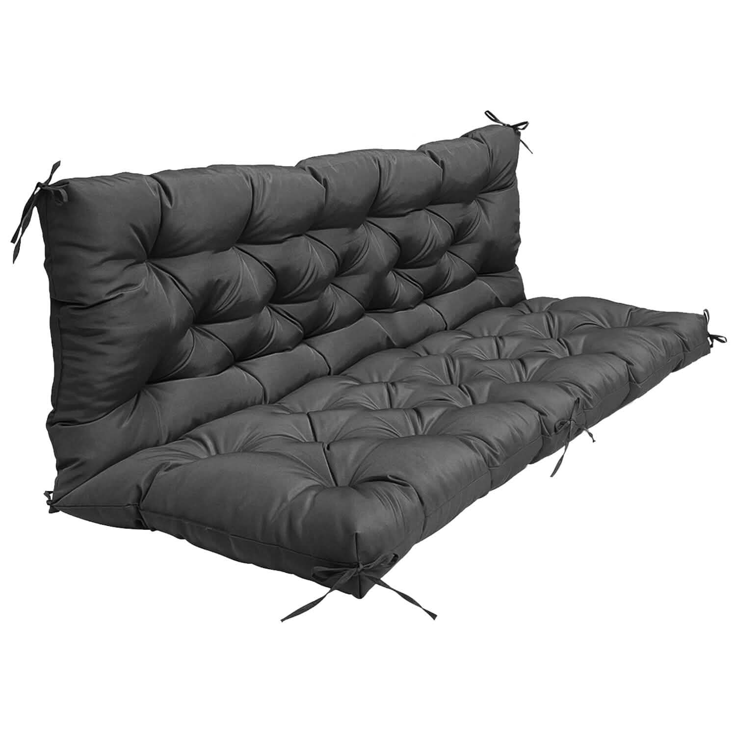 Coussin de rechange pour balancelle 2-3 places, coussin pour balancelle d'extérieur avec dossier et 8 attaches