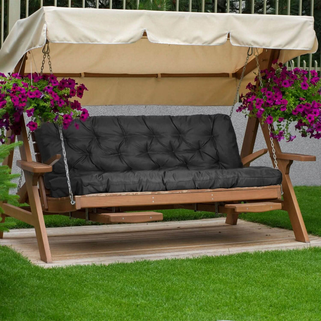Coussin de rechange pour balancelle 2-3 places, coussin pour balancelle d'extérieur avec dossier et 8 attaches