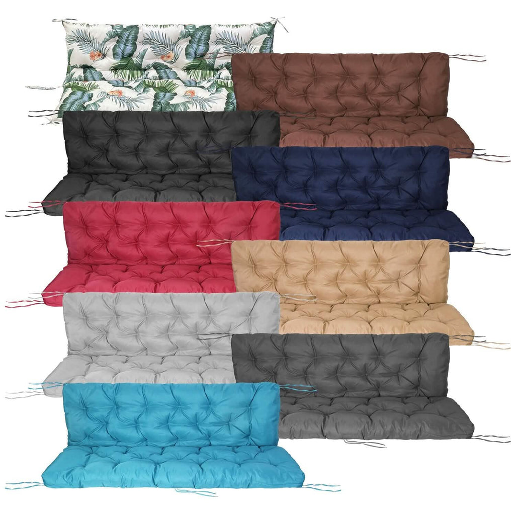Coussin de rechange pour balancelle 2-3 places, coussin pour balancelle d'extérieur avec dossier et 8 attaches