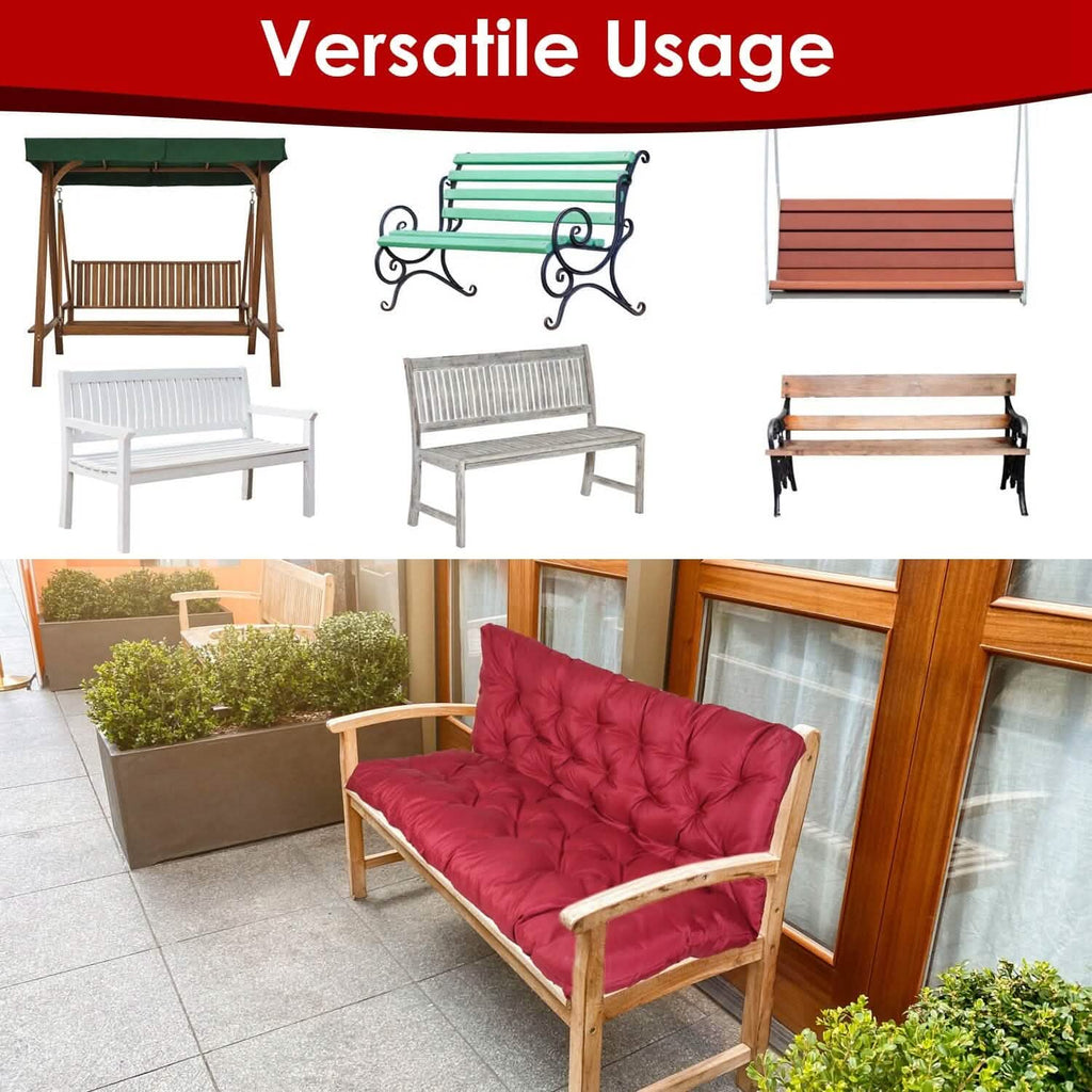 Coussin de rechange pour balancelle 2-3 places, coussin pour balancelle d'extérieur avec dossier et 8 attaches