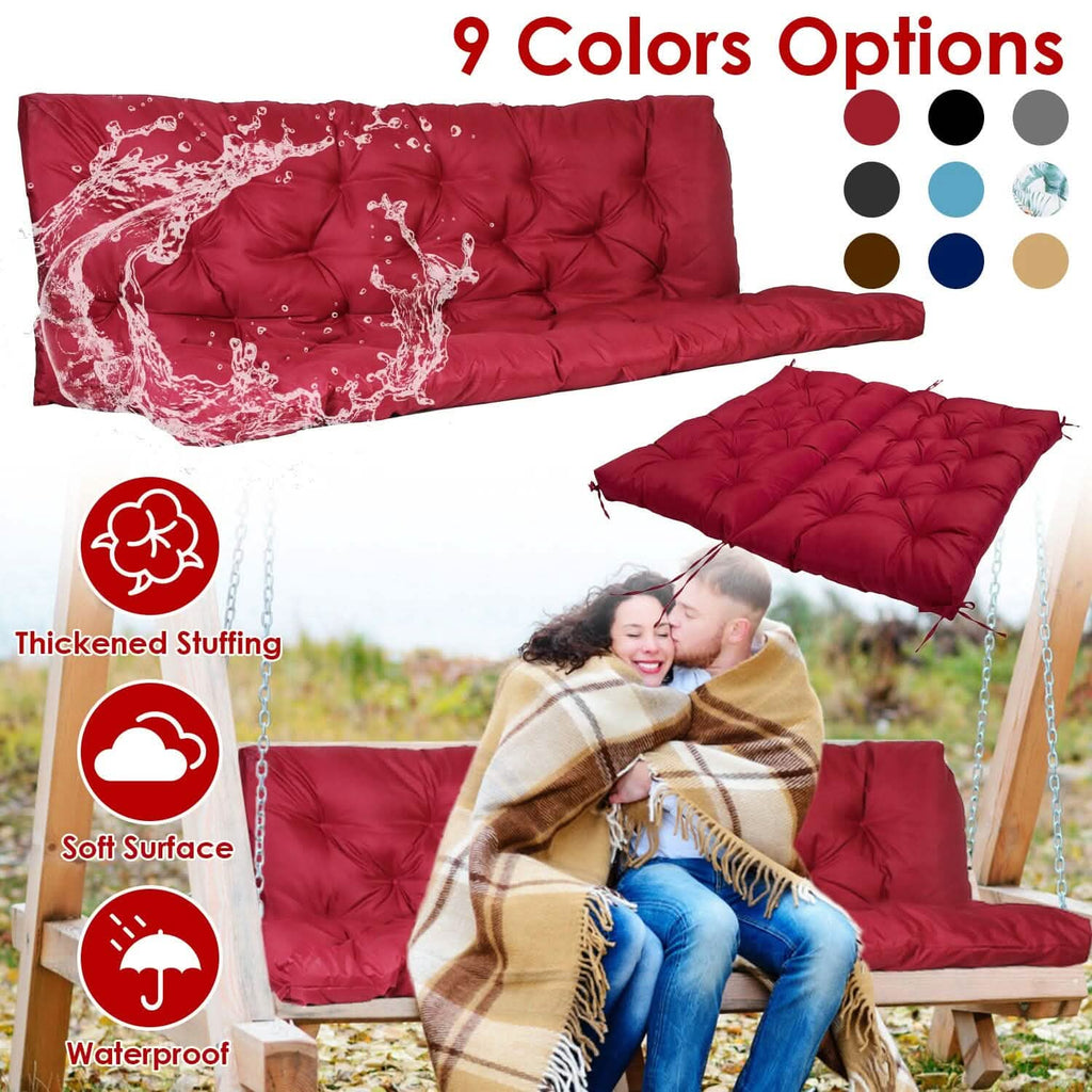 Coussin de rechange pour balancelle 2-3 places, coussin pour balancelle d'extérieur avec dossier et 8 attaches
