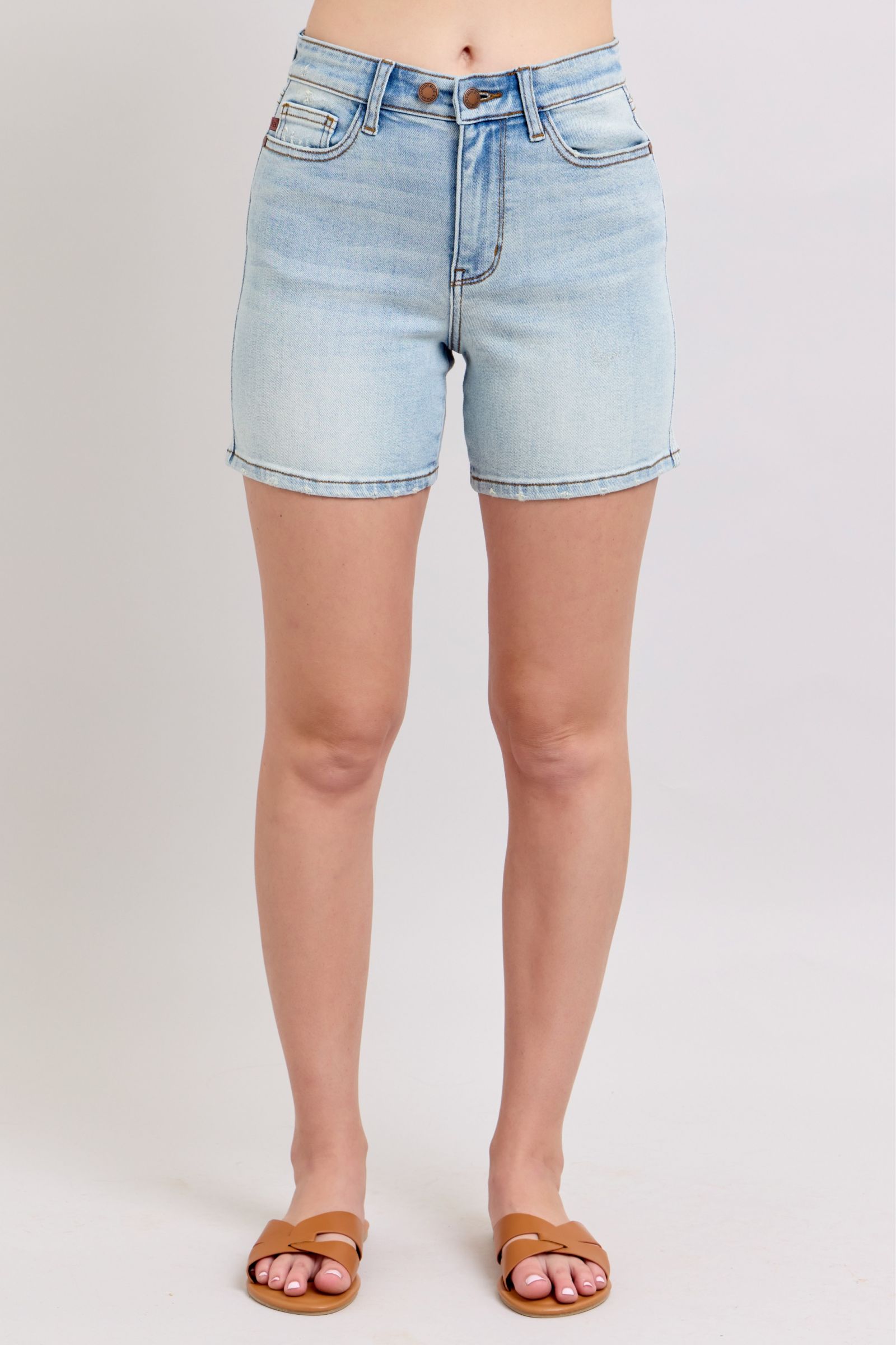 Short en jean à 2 boutons avec poches