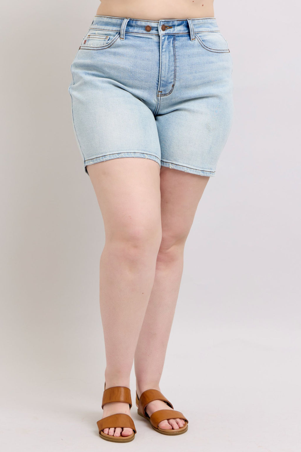 Short en jean à 2 boutons avec poches