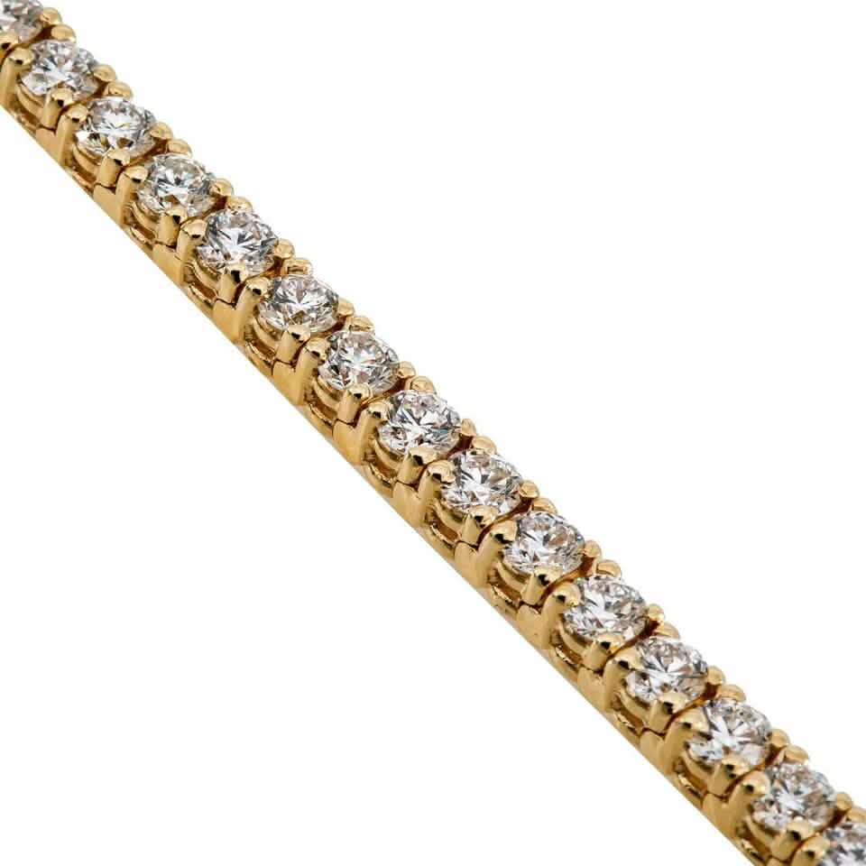 Bracelet tennis femme en or 14 carats 7" avec diamants naturels ronds 2 carats poids total