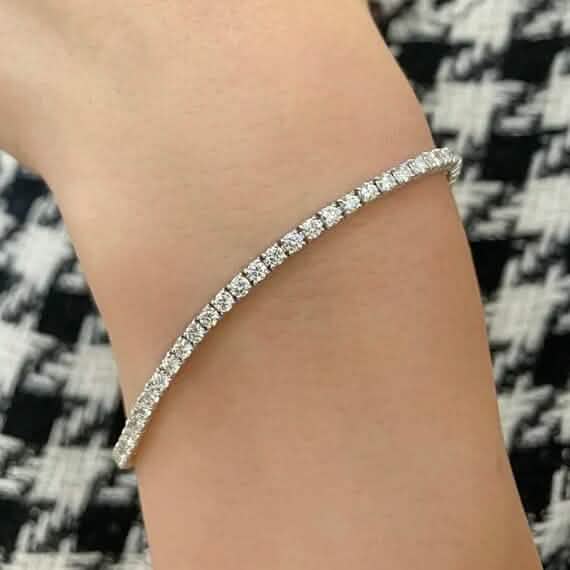 Bracelet tennis femme en or 14 carats 7" avec diamants naturels ronds 2 carats poids total