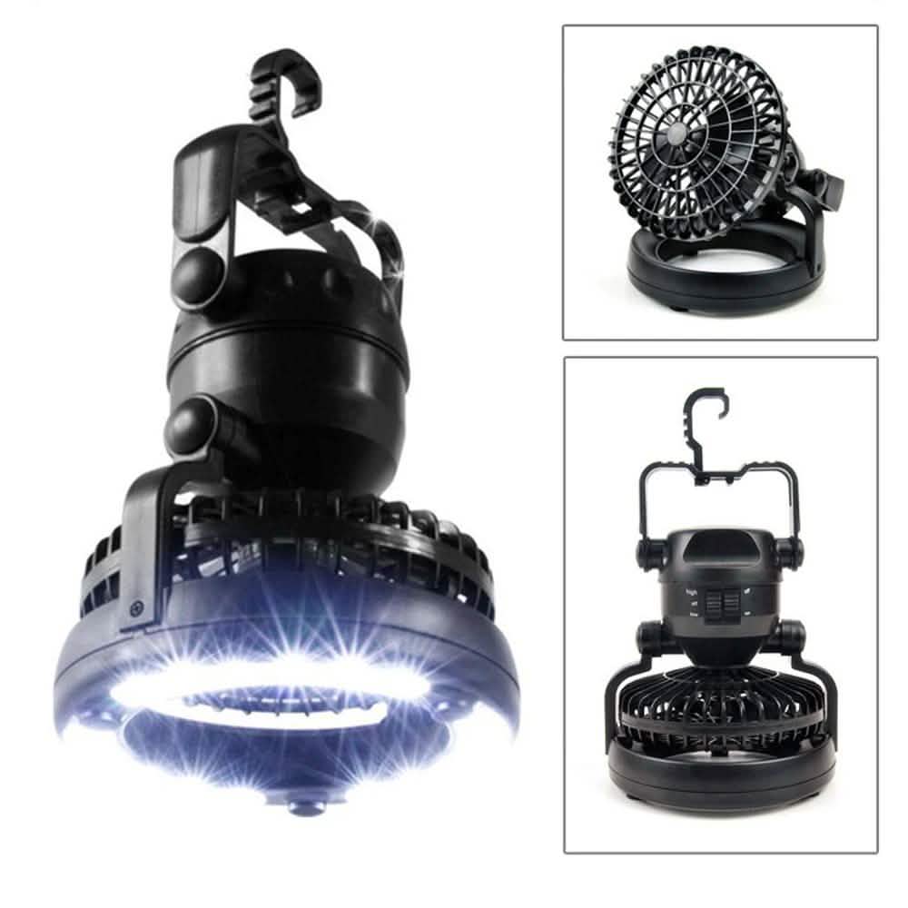 Ventilateur de plafond et lampe de camping 18 LED 2-en-1