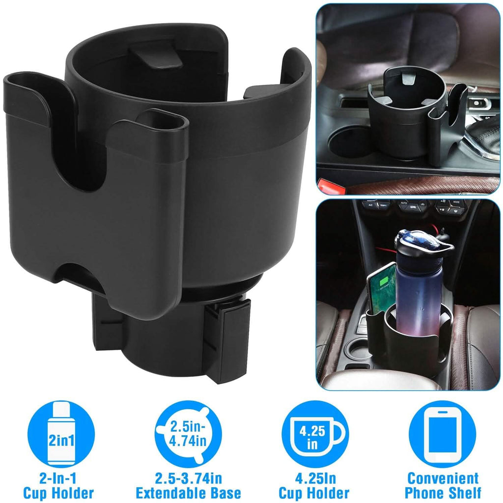 Porte-gobelet 2-en-1 avec support de téléphone et base réglable